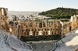 260x170_EventThumbnail_HistoricalTreasures View of ancient Roman Theatre in Athens. City is in the background.