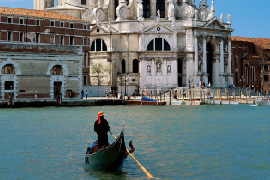 Person on the Venice canal