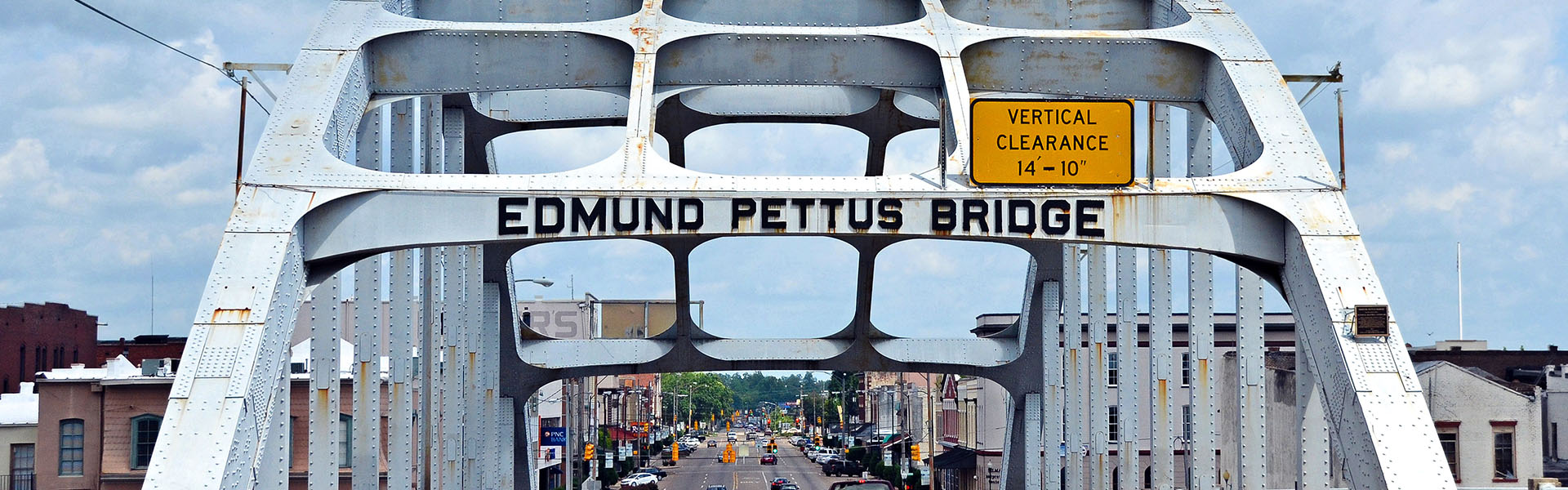 Road to Freedom Edmun Pettus road Bridge with cars driving
