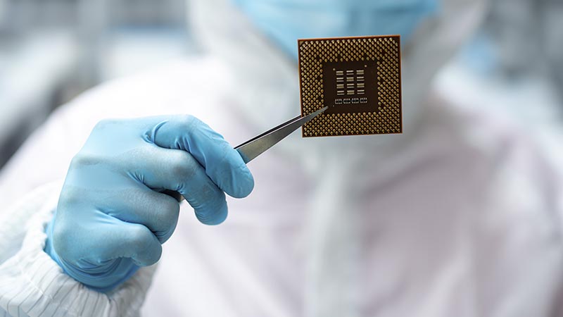 Microchip in clean room