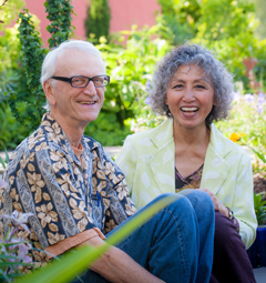 Sherry Shen and Spike Wadsworth outdoors together