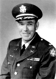 Col. Roy C. Edgerton, with his army service uniform, in black and white