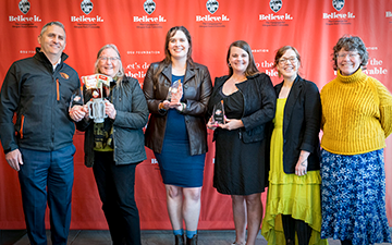 Forestry_SpiritAward_DeansCup_DPD_ImpactReport_2024 The 6 Forestry team members pose with their awards.