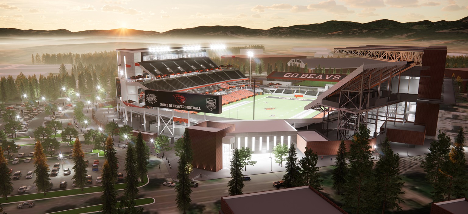 Computer rendering of Reser Stadium.