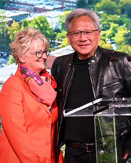 Lori and Jensen Huang at the groundbreaking