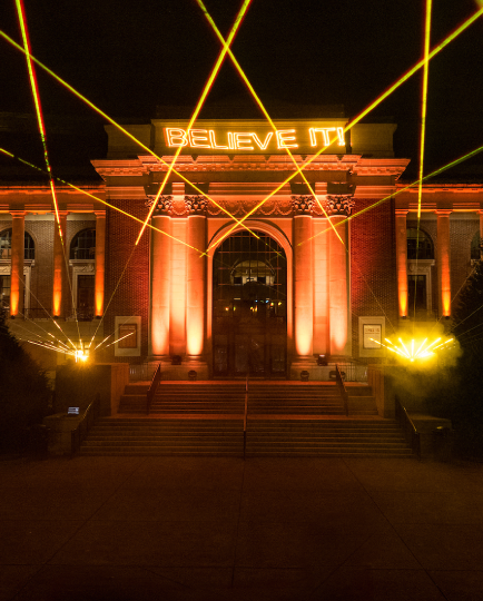 Laser show on the Memorial Union