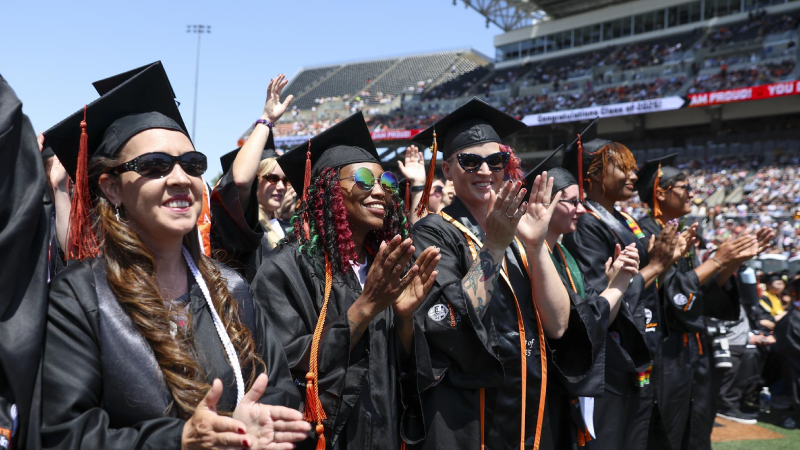 New OSU graduates celebrating