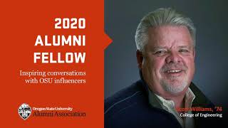 "202 Alumni Fellow, Inspiring conversations with OSU influencers" text with image of Scott William and OSUAA logo