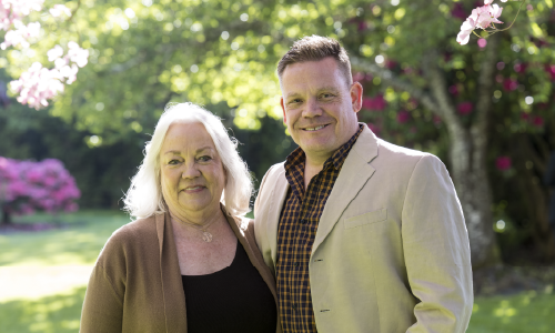 Portrait of Diane Freres and her son Tyler