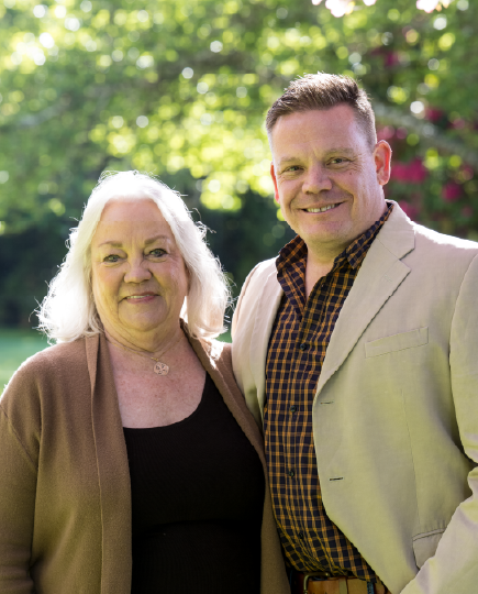 Portrait of Diane Freres and her son Tyler