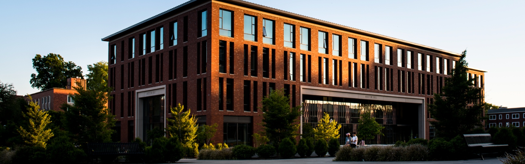 Austin Hall at sunset